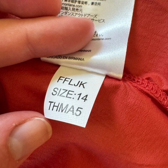 Montane‎ Featherlite Windproof Jacket Women L Red Nylon Running Saffron Red - Picture 11 of 16